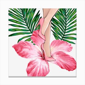 Happy woman's day, Bloom and Blossom Floral modern Botanical Art Canvas Print