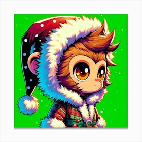 Santa Monkey Canvas Print