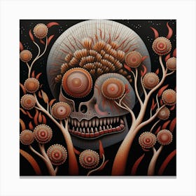 Skull In The Woods Canvas Print