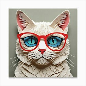 Cat With Glasses 1 Canvas Print