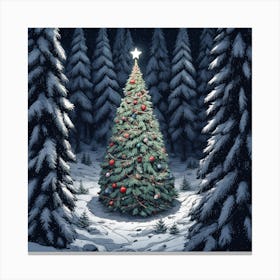 Christmas Tree In The Forest 51 Canvas Print