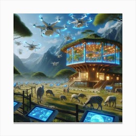 Futuristic Zoo Canvas Print