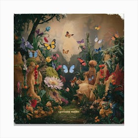 Teddy Bears And Butterflies Canvas Print