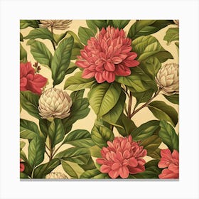 Seamless Floral Pattern Art Canvas Print