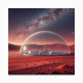 Futuristic City On Mars Canvas Print