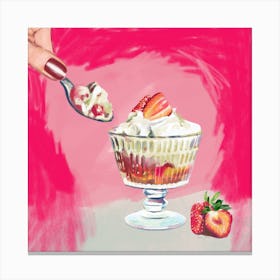 Trifle With Strawberries Canvas Print