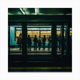 People Waiting On A Subway Leinwandbild