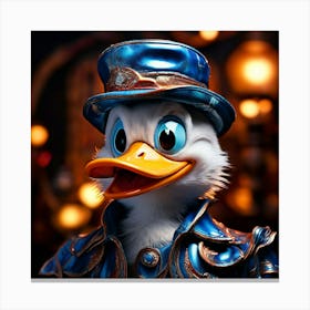 Watercolor Donald Duck Studio Photography Complex Details High Detail Canvas Print