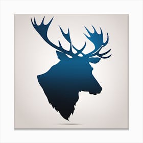 Deer Head Silhouette Canvas Print