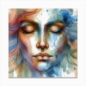 Watercolor Of A Woman 28 Canvas Print