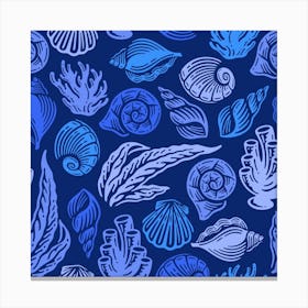 Sea Shells Seamless Pattern 2 Canvas Print