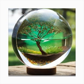 Tree In A Glass Ball 4 Canvas Print
