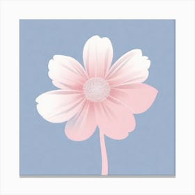 A White And Pink Flower In Minimalist Style Square Composition 329 Canvas Print