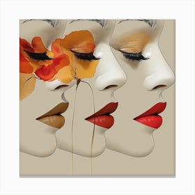 Three Women'S Faces Canvas Print