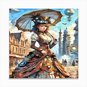 Steampunk Lady-Drucke 09.12.2024--3b Canvas Print