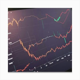 Computer Screen Showing Stock Charts Canvas Print