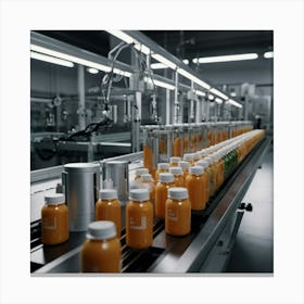 Orange Juice Production Line Canvas Print