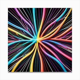 Abstract Background With Colorful Lines 2 Canvas Print