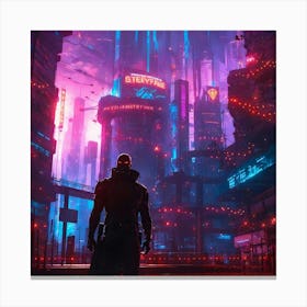 Cyberpunk City Canvas Print