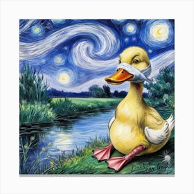 Starry Night Duck 11 Canvas Print