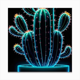 Neon Cactus Canvas Print