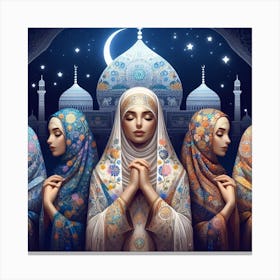 Muslim Women Praying Canvas Print