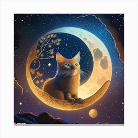 Firefly Cat In The Moon 42271 Canvas Print
