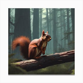 Red Squirrel In The Forest 55 Canvas Print