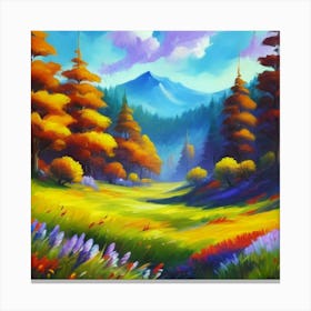 Magnificent forest meadows oil painting abstract painting art 1 Canvas Print