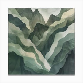 Japanese Watercolour Of Mount Hiuchi 3 Canvas Print