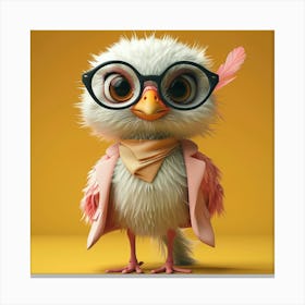 Owl With Glasses Canvas Print