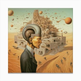 Man In The Desert Canvas Print