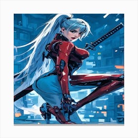 Anime Girl With Sword-Drucke 07.12.2024--0843 Canvas Print