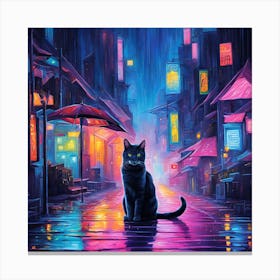 Cat In The Rain 1 Canvas Print