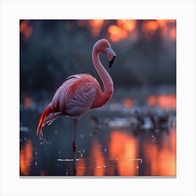 Flamingo At Sunset 6 Canvas Print