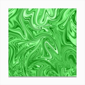 Green Liquid Marble Canvas Print