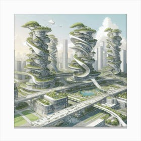 Futuristic Cityscape 53 Canvas Print