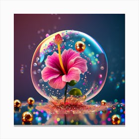 Flower In A Bubble Canvas Print