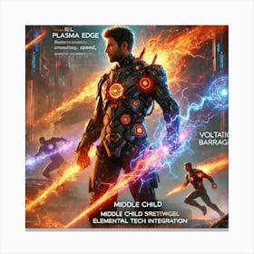 Kael Ashheart Elemental Tech Scifi Canvas Print