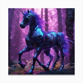 Unicorn In The Forest Canvas Print