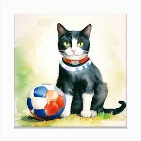 Soccer Cat Canvas Print