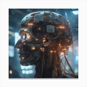 Cyberpunk Head Canvas Print