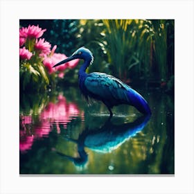 Tropical Blue Bird Canvas Print