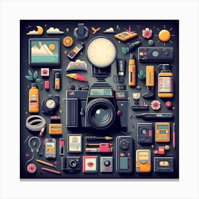 Camera And Camera Accessories Canvas Print