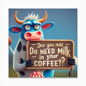 Cow And Sign Canvas Print