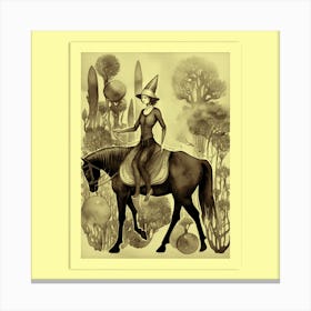 Witch On Horseback Canvas Print