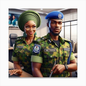 Nigerian Police Officers Canvas Print