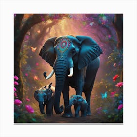 Florally elephant Canvas Print