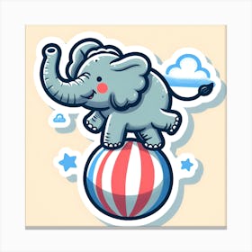 Elephant On A Ball Canvas Print