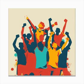 A Sports Fans Cheering Minimal Illustration 1718674625 4 Canvas Print